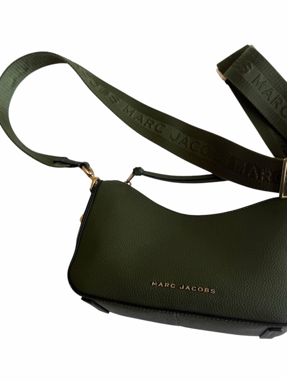Marc Jacobs Dark Olive Crossbody with Logo Webbing Strap